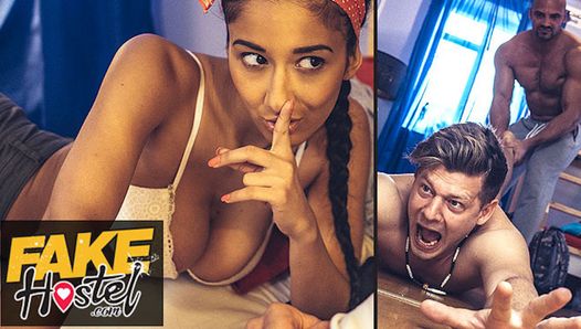 Fake Hostel – Cheating girlfriend with super tight hot natural body fucks a big cock before boyfriend wakes up